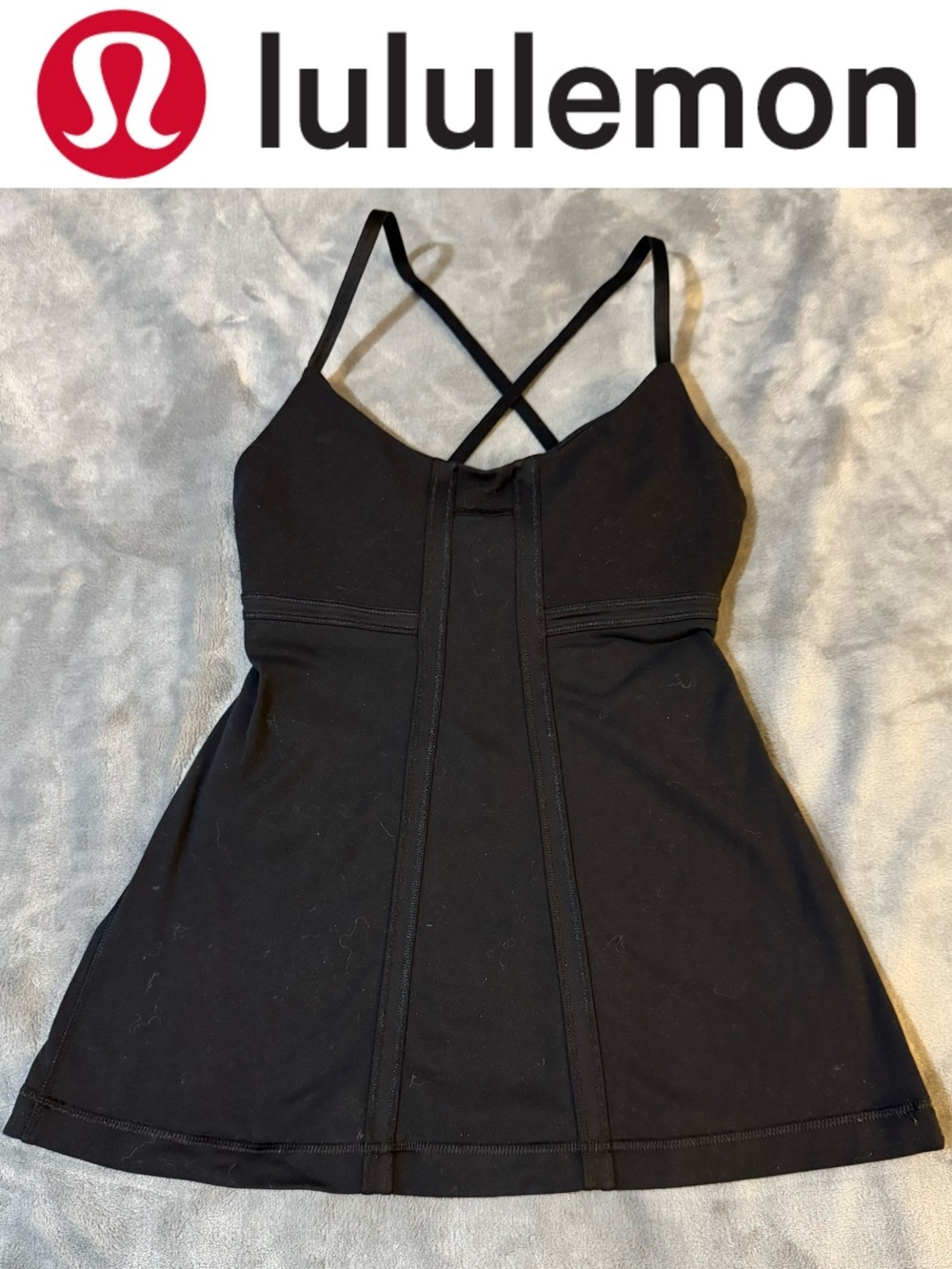 lululemon athletica Black Strappy Fit & Flare Tank Top

#185